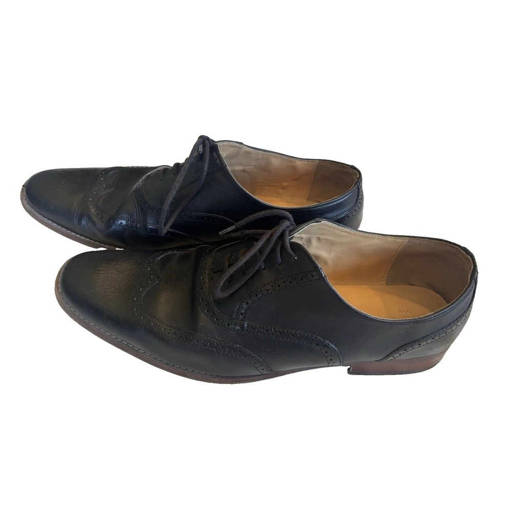 Goodfellow & Co Men's 15 Black Leather Wingtip Oxford Dress Shoes Lace Up